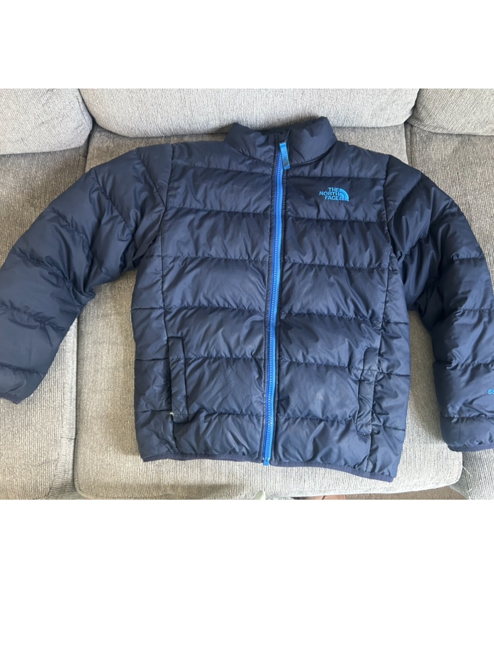 The North Face 550 down Puffer Jacket Boys M 10/12 navy blue